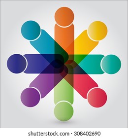 vector concept engagement, togetherness. this also represents social media community, unity, friendship, play group & employees