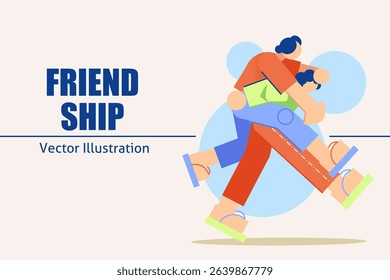 vector with the concept of eternal friendship until old age