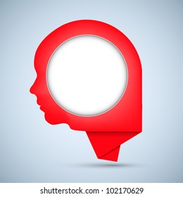 Vector concept face and bubble speech with place for your text. Eps10