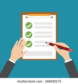 Vector concept in flat style agreement and hands