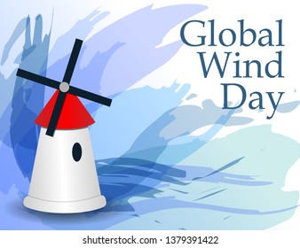 vector concept of global wind day illustration. ecological holiday.