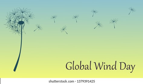 vector concept of global wind day illustration. ecological holiday.