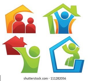 vector concept of happy loving home