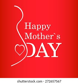 vector concept Happy Mother's Day text with pregnancy silhouette in purple and white colors