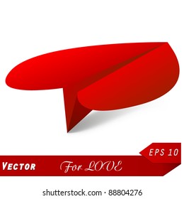 Vector concept of the heart and origami airplane. Best choice