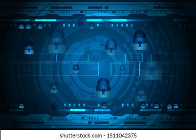 Vector concept High speed security system Digital information technology Future technology on a modern blue background