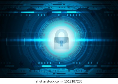 Vector concept High speed security system Digital information technology Future technology on a modern blue background