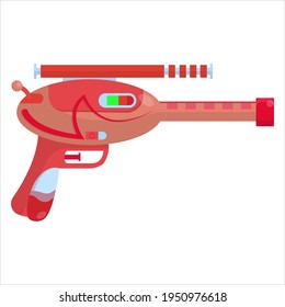 Vector concept illustration of a blaster. a bright drawing in the cartoon style of weapons. alien gun for game design.
