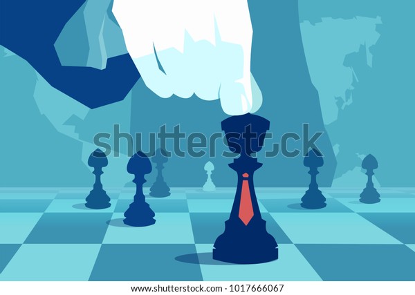 世界の政治学に関する手でチェス駒を動かすベクター画像コンセプトイラスト のベクター画像素材 ロイヤリティフリー