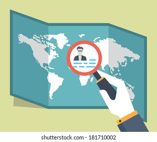 Vector concept illustration of espionage and surveillance - vector illustration