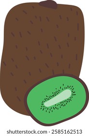 Vector Concept Illustration of a Kiwi Isolated on White Background