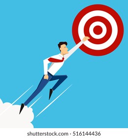 Vector concept illustration. Illustration of super leader and super businessman. Super hero.