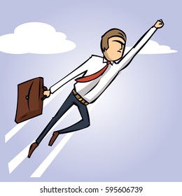 Vector concept illustration. Illustration of super leader and super businessman. Super hero.