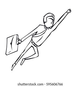 Vector concept illustration. Illustration of super leader and super businessman. Super hero.