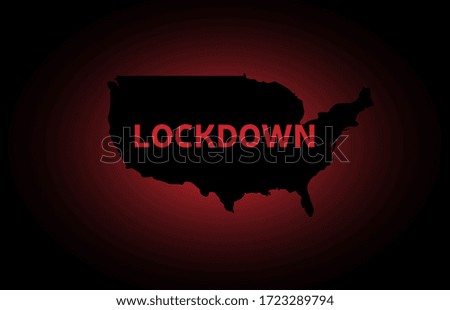 Vector concept illustration united state of america lockdown with map