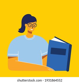 Vector concept illustrations of World Book Day, Reading the books and Book festival in the flat style. People sit, stand and walk and read a book