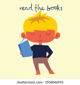 Illustrationen zum Weltbuchtag, Lesen der Bücher und des Buchfestivals im flachen Stil.