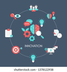 Vector concept of innovation. Trendy flat design.