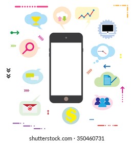 Vector concept of internet and mobile function.