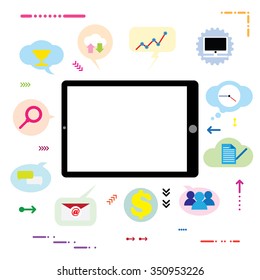 Vector concept of internet and tablet function.