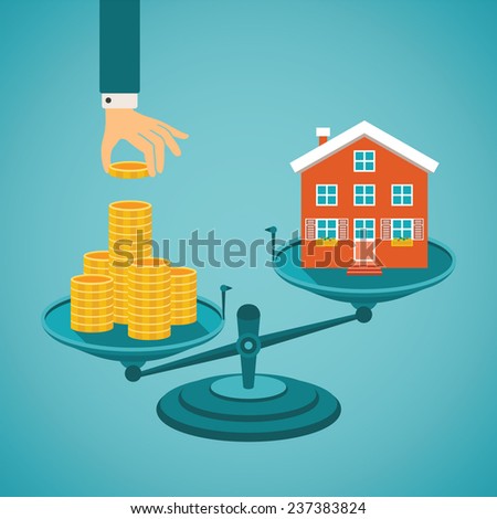 Vector concept of investment in real estate like townhouse