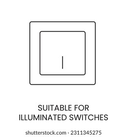 Concepto vectorial de un icono lineal, indicando que la lámpara es adecuada para su uso con interruptores iluminados.