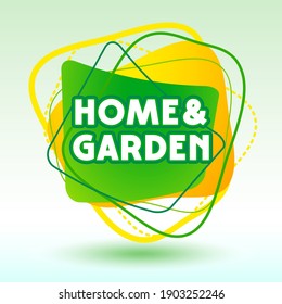 Vector concept logo Home and Garden. Abstract style Element. Bright Emblem Template