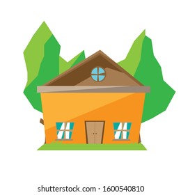 A vector concept of a long, environmentally friendly home