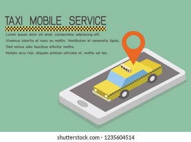 Vector concept mobile app taxi service.