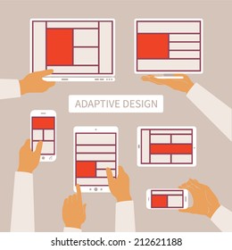Vector concept of modern adaptive responsive web and application design