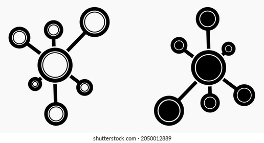 Vector concept network icon. Social network. Molecule. Data transfer. Remote access. 