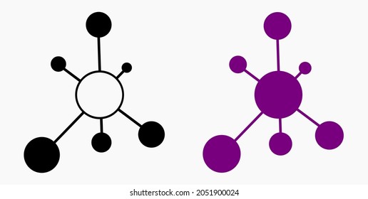 Vector concept network icon. Social network. Molecule. Data transfer. Remote access. 