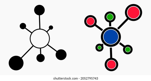Icono de red de concepto de vector. Red social. Molécula. Transferencia de datos. Acceso remoto. 