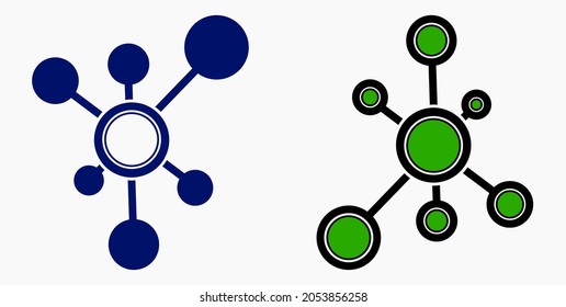 Vector concept network icon. Social network. Molecule. Data transfer. Remote access. 