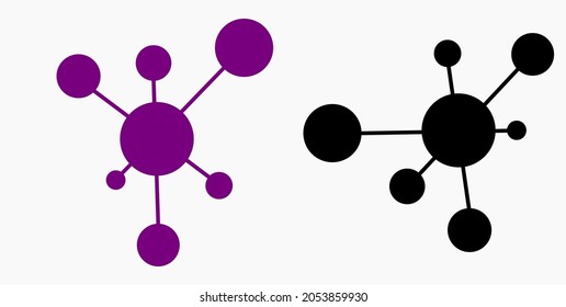 Vector concept network icon. Social network. Molecule. Data transfer. Remote access. 