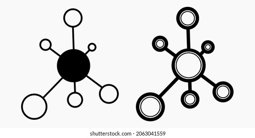 Icono de red de concepto de vector. Red social. Molécula. Transferencia de datos. Acceso remoto. 