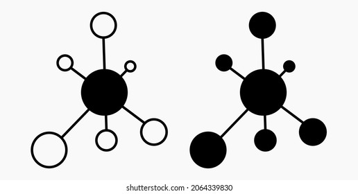 Vector concept network icon. Social network. Molecule. Data transfer. Remote access. 