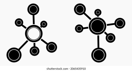 Icono de red de concepto de vector. Red social. Molécula. Transferencia de datos. Acceso remoto. 