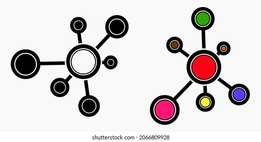 Vector concept network icon. Social network. Molecule. Data transfer. Remote access. 
