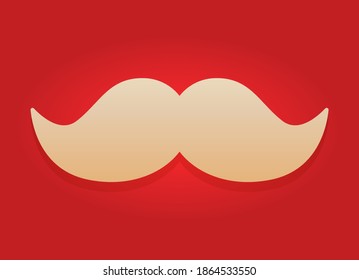 Concepto vectorial de la tarjeta de felicitación de Año Nuevo. Mustache Santa Claus sobre un fondo rojo. Feliz Navidad y feliz año nuevo. EPS 10. Gradiente.