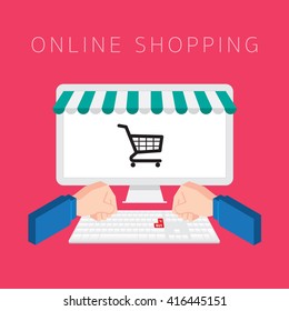 Vector concept of online shop