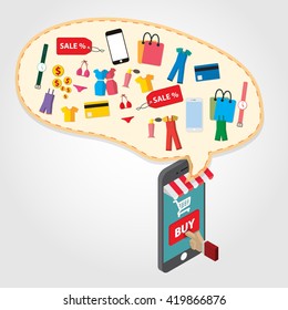 Vector concept of online shop