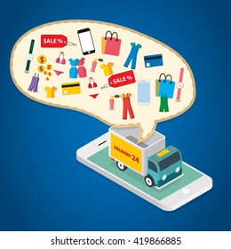Vector concept of online shop