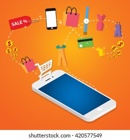 Vector concept of online shop