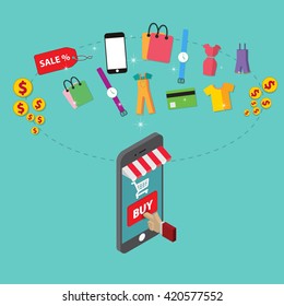 Vector concept of online shop