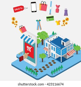 Vector concept of online shop