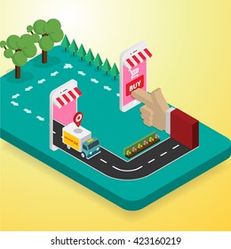 Vector concept of online shop