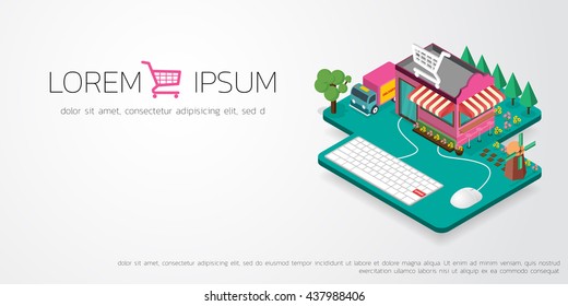 Vector concept of  online shop
