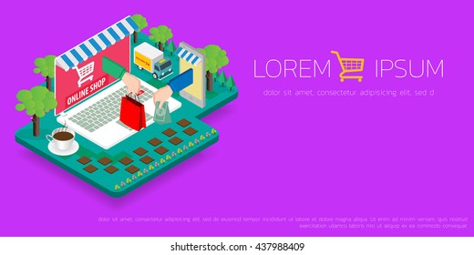 Vector concept of  online shop