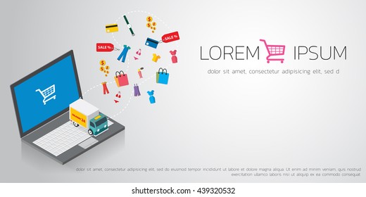 Vector concept of  online shop